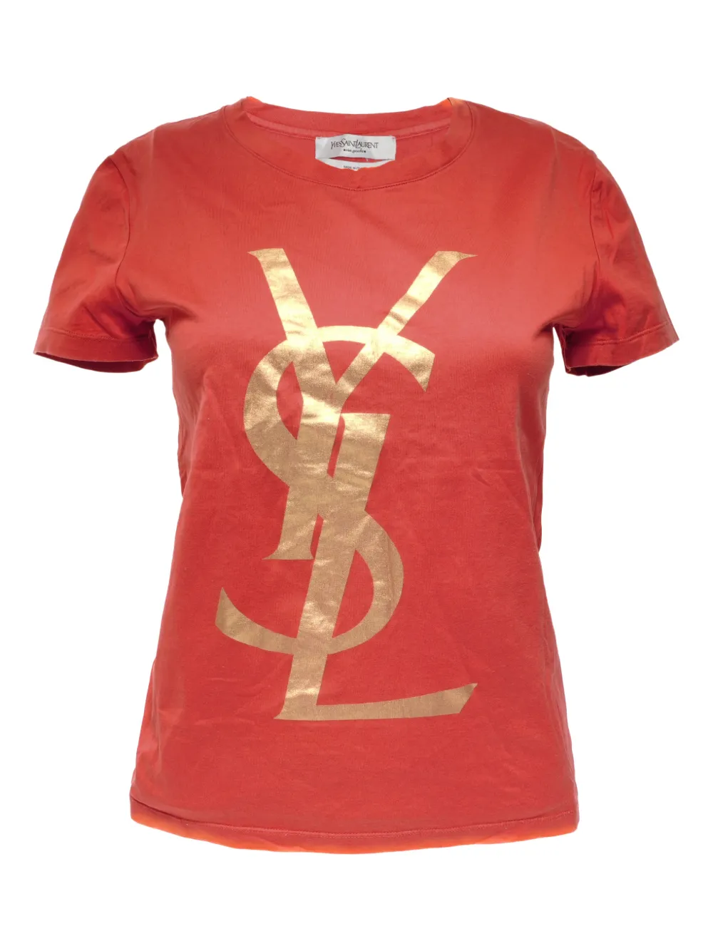 Pre-owned Saint Laurent 2000s Logo T-shirt In Red