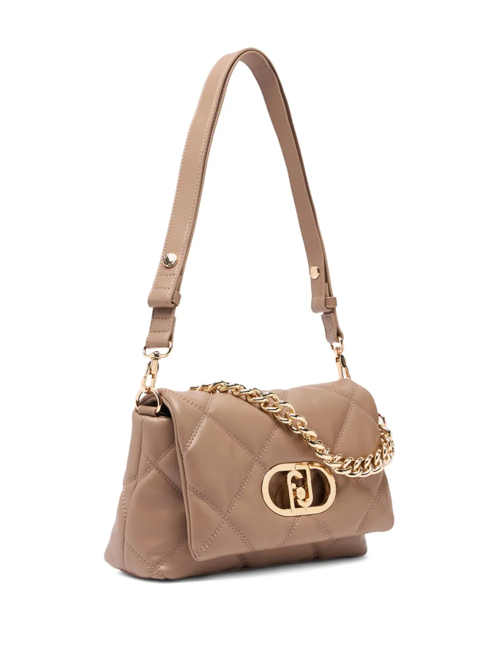 LIU JO LaPuffy quilted metal logo shoulder bag - Beige