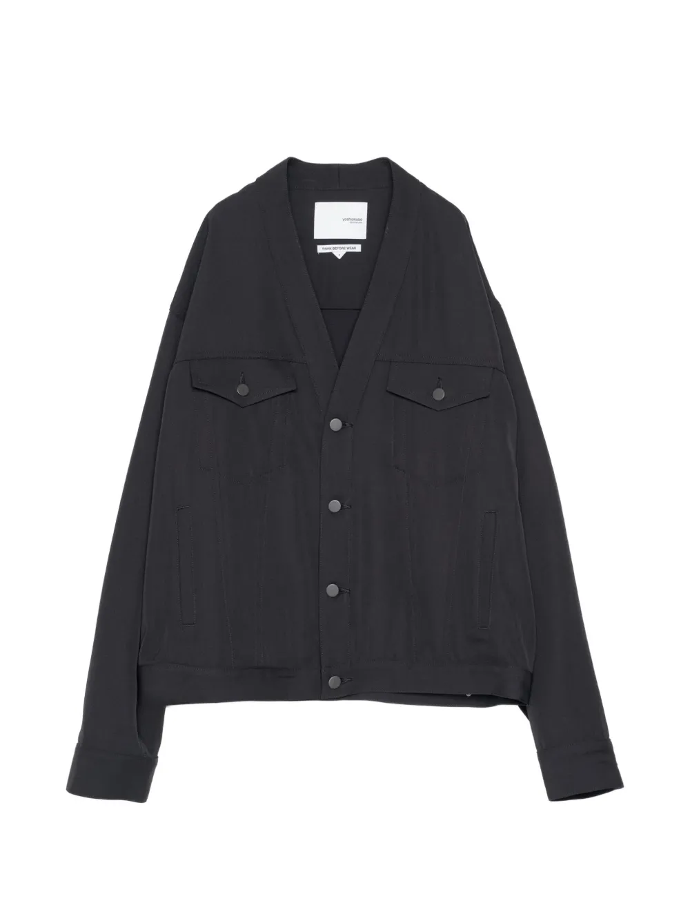 Yoshiokubo V-neck button-up jacket - Schwarz