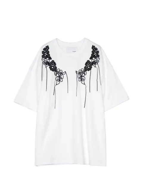 Yoshiokubo floral-embroidered T-shirt