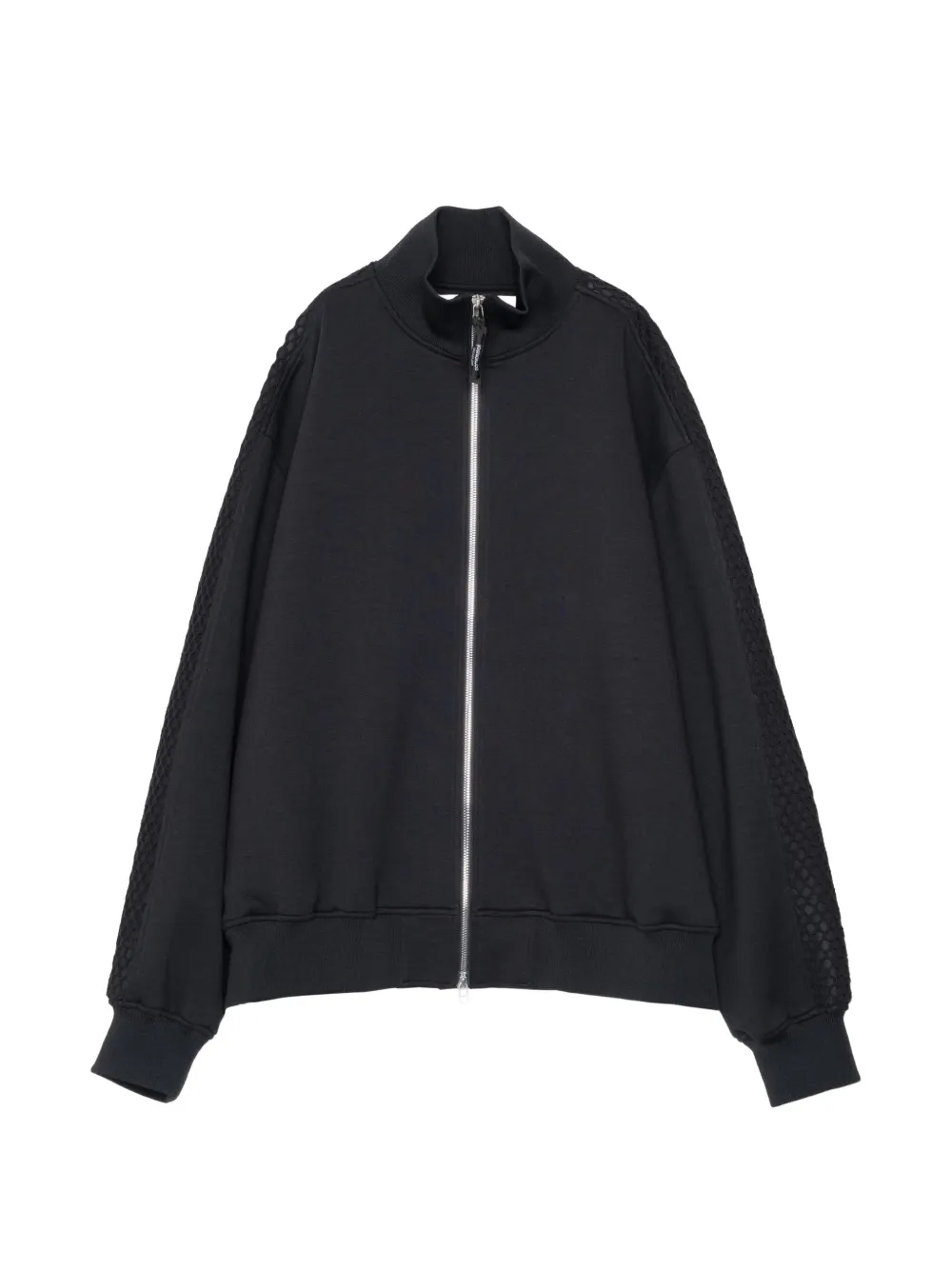 Yoshiokubo mesh-panelled zip-up sweatshirt - Schwarz