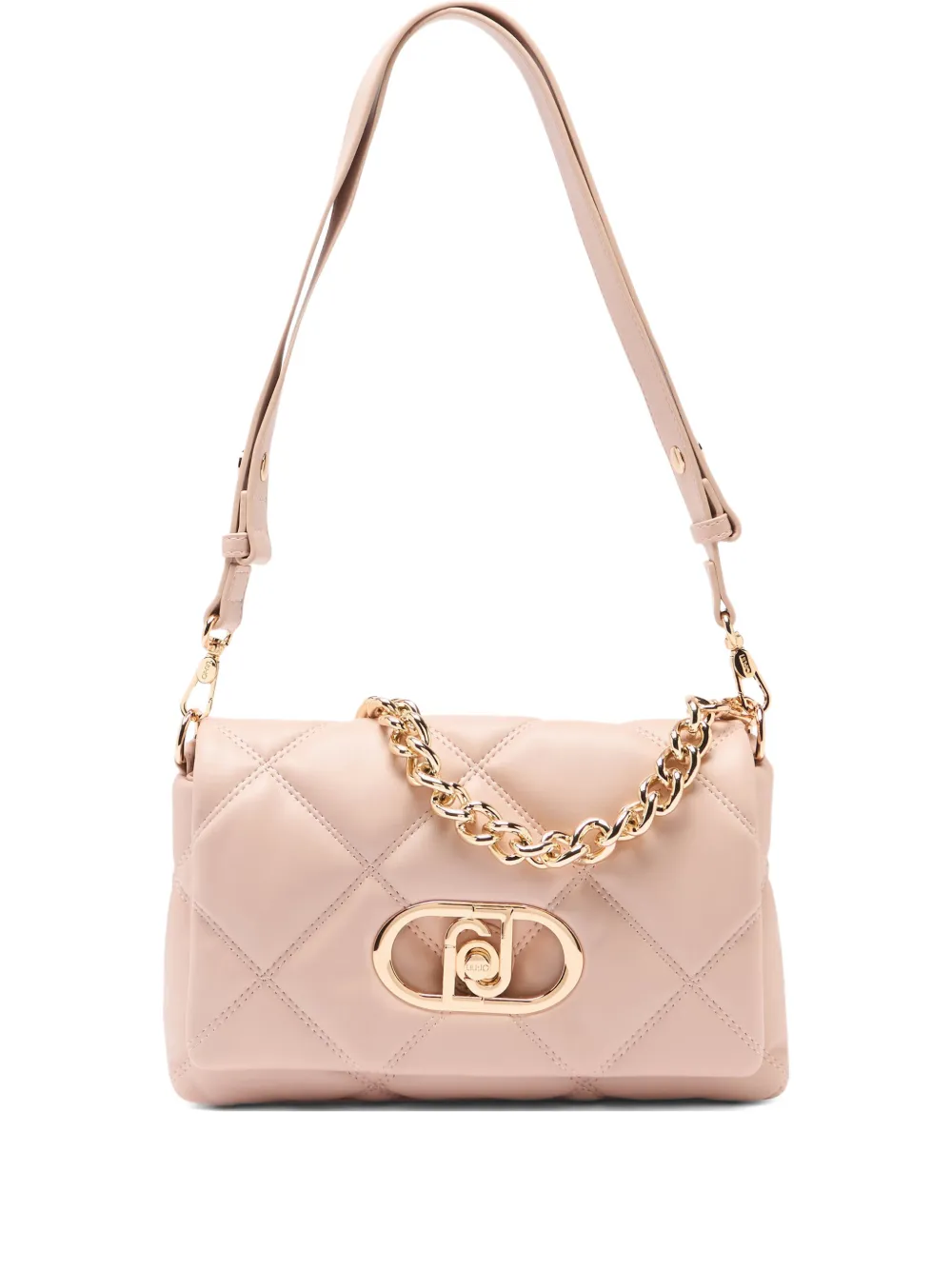 LIU JO LaPuffy quilted metal logo shoulder bag - Nude