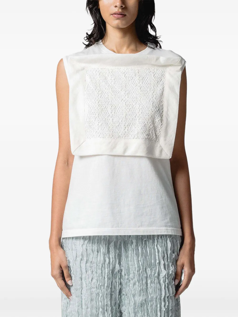 Muller Of Yoshiokubo lace-panel sleeveless top · One Size
