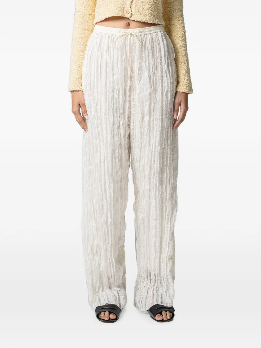 Muller Of Yoshiokubo Broek met ruches en trekkoord Wit