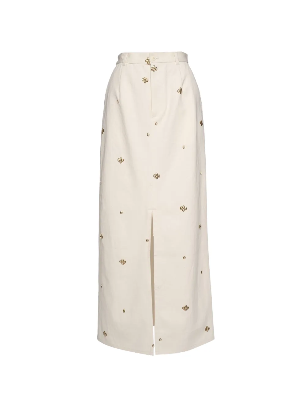 Muller Of Yoshiokubo stud-embellished front-slit maxi skirt - Toni neutri