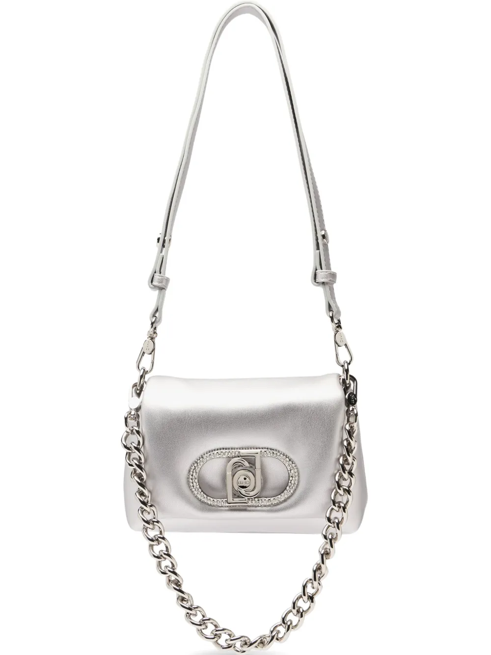 LIU JO LaPuffy nappa effect chain bag | Silver | Image 1