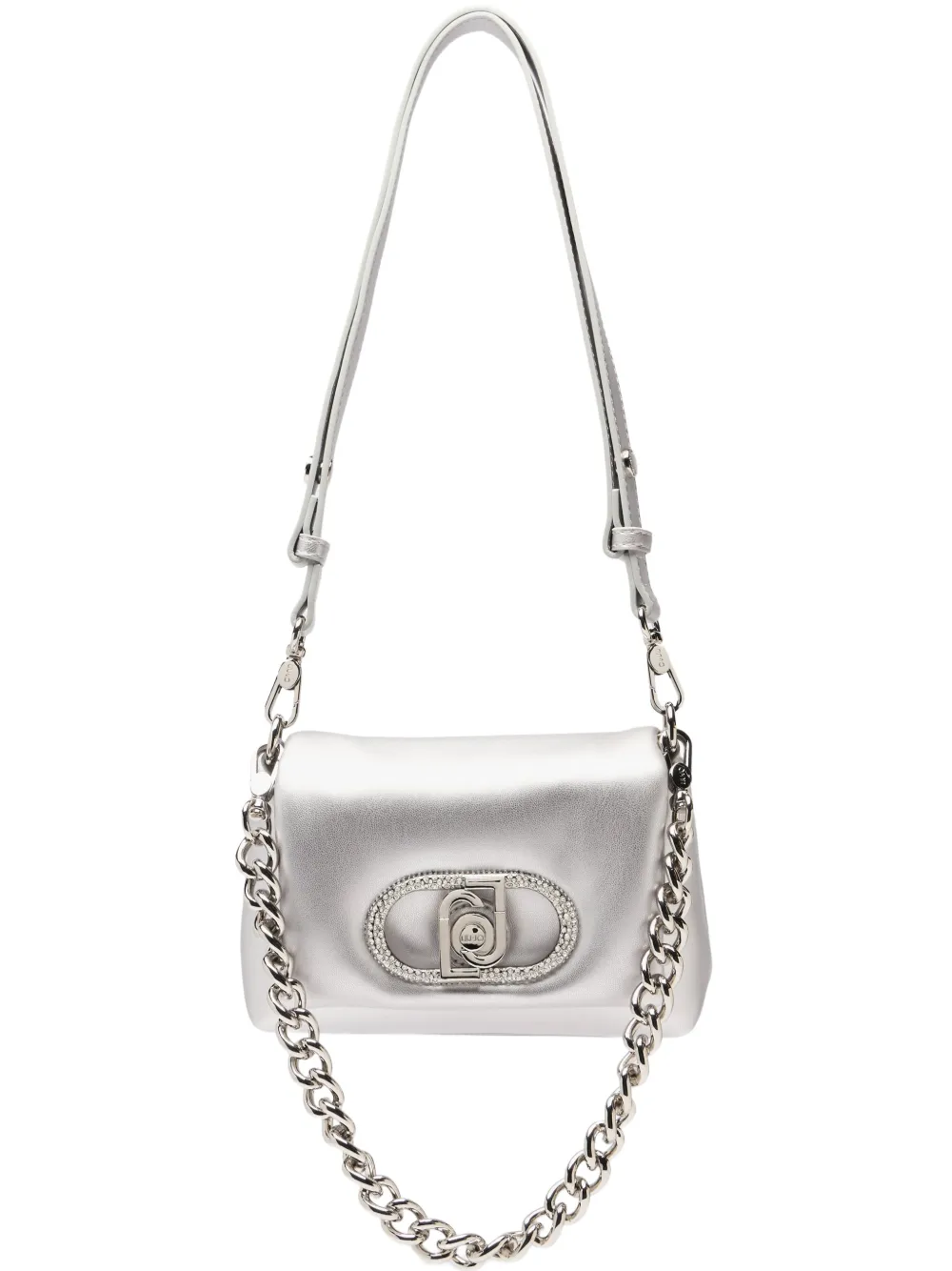 LIU JO LaPuffy nappa effect chain bag | Silver | Image 1