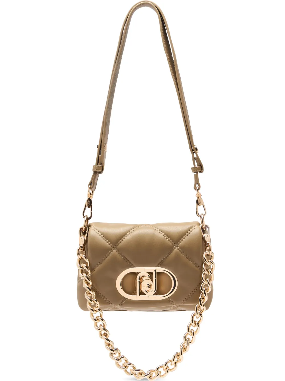 LIU JO quilted monogram shoulder bag - Toni neutri