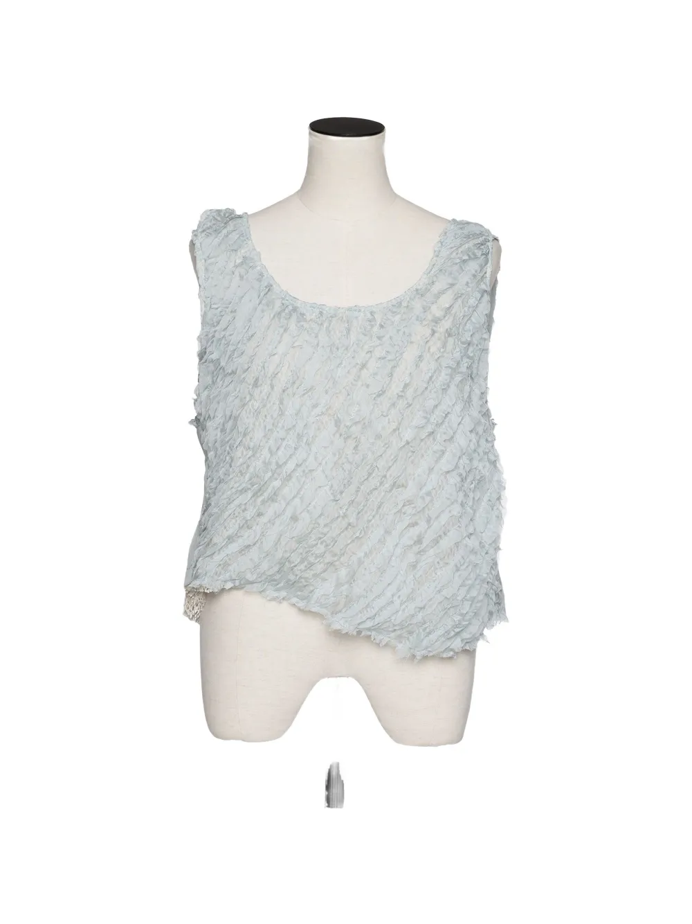Muller Of Yoshiokubo ruffled lace-trim blouse - Blu