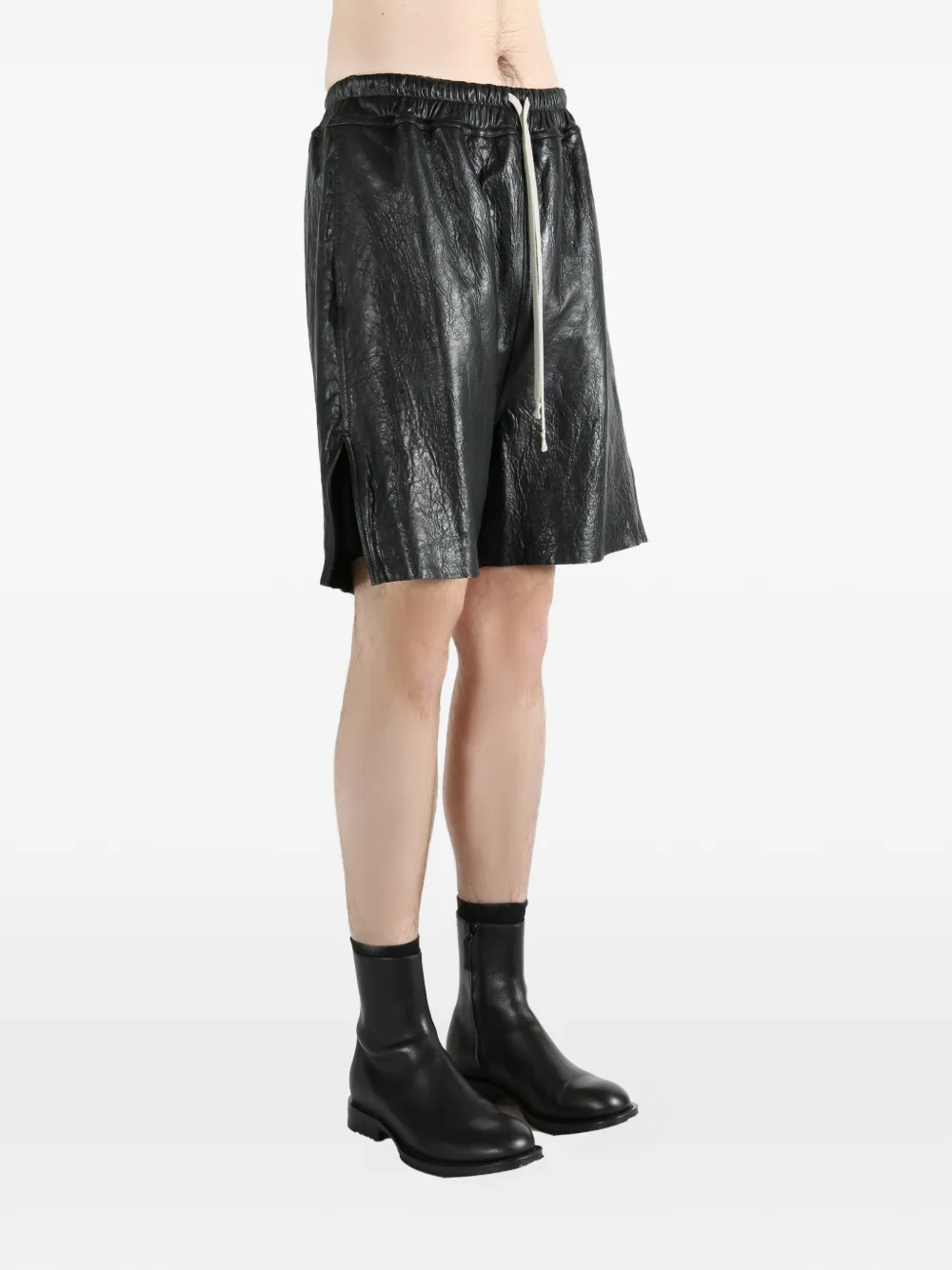 Rick Owens Shorts met trekkoord en split aan de zijkant Zwart
