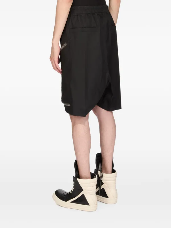 Rick Owens Temple Heizer Bela Shorts In Heavy Poplin | Black