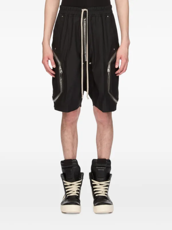 Rick Owens Blixa Bela ジップポケット ショートパンツ | ブラック