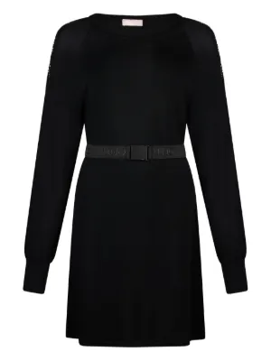 Adidas long-sleeve polo-collar Mini Dress | Black | FARFETCH