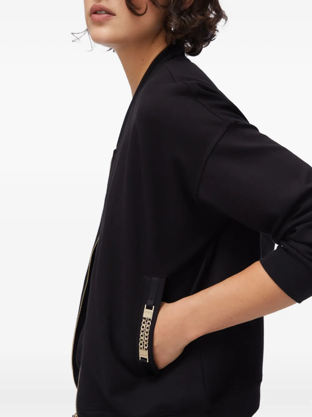 LIU JO Sweater met kettingdetail en rits Zwart