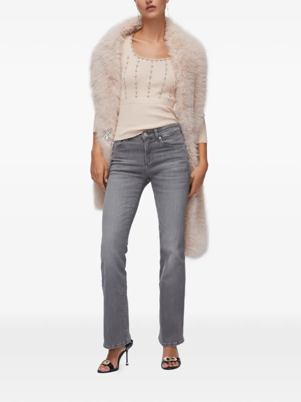 LIU JO five-pocket high-rise bootcut jeans - Grijs