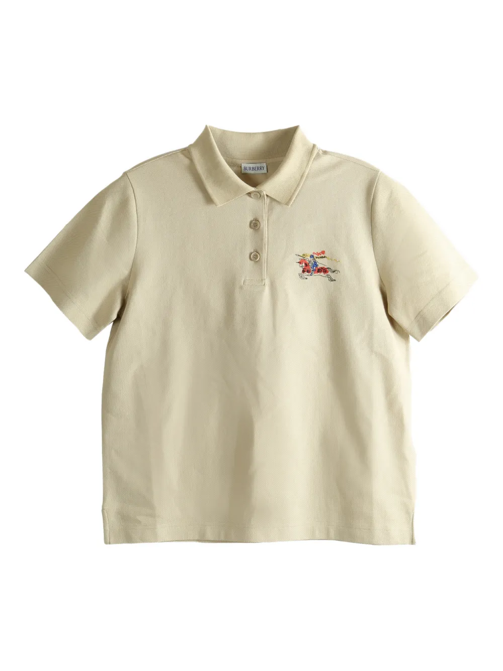 Burberry embroidered-logo polo shirt - Nude