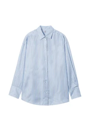 AMI Paris ラッフル ストライプシャツ | ブルー | FARFETCH JP
