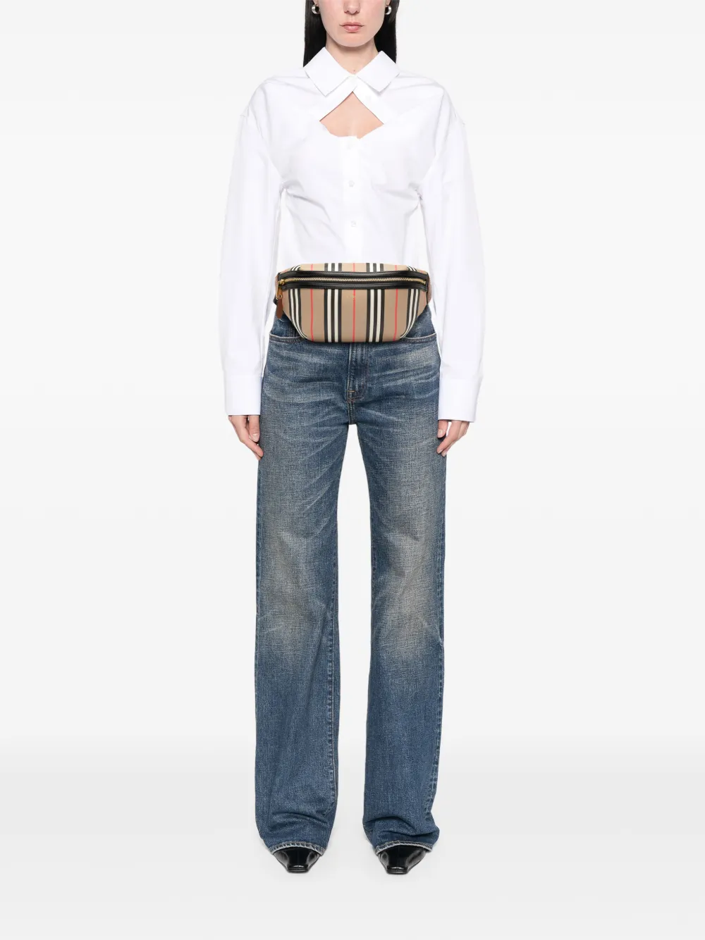 Burberry Pre-Owned 2018-2025 Icon Stripe Coated Canvas Sonny belt bag | Men | Image 2