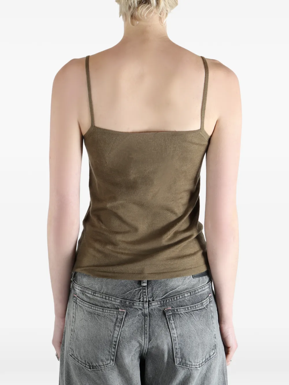 Uma Wang x 1436 mouwloze gebreide tanktop Bruin