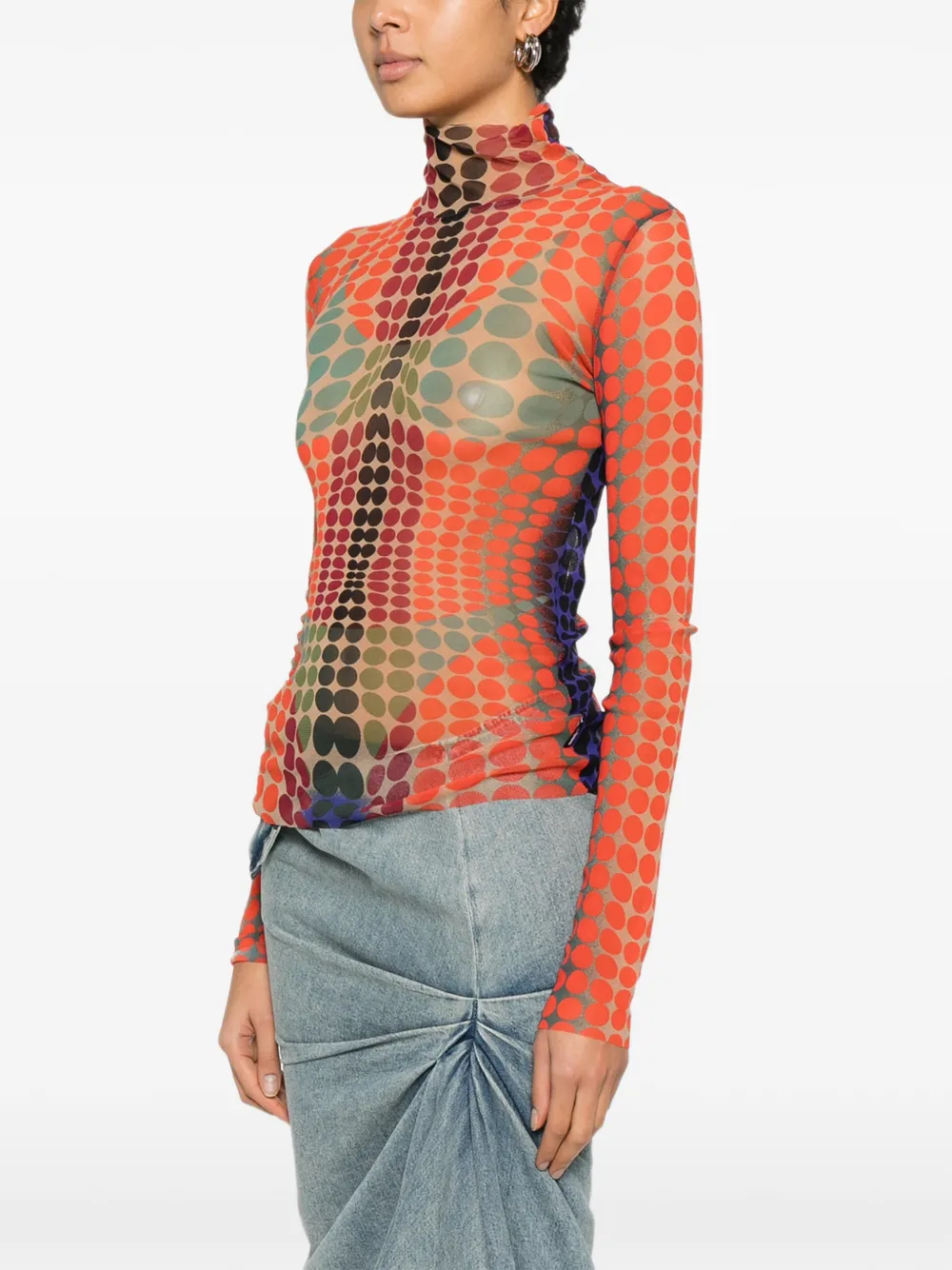  Jean Paul Gaultier Patterned Top - Orange 
