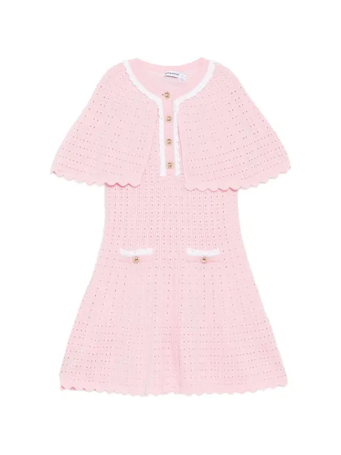 Self-Portrait Kids scallop-hem knitted dress