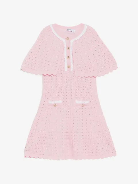 Self-Portrait Kids scallop-hem knitted dress