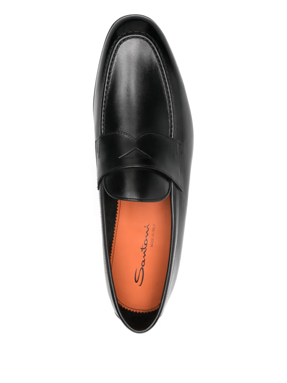 Santoni penny leather loafers Zwart
