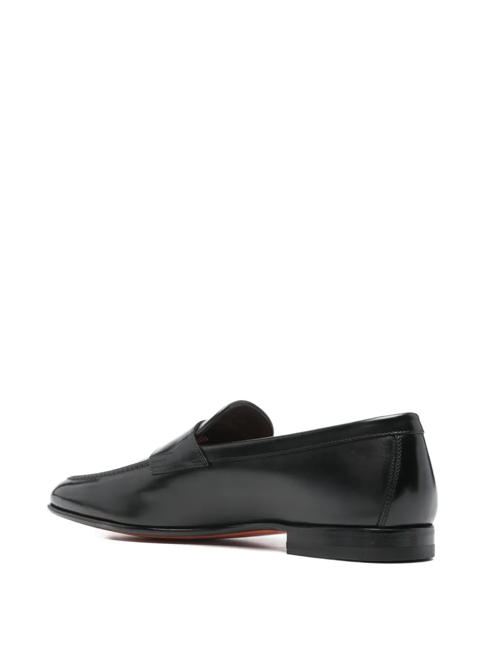 Santoni penny leather loafers Zwart