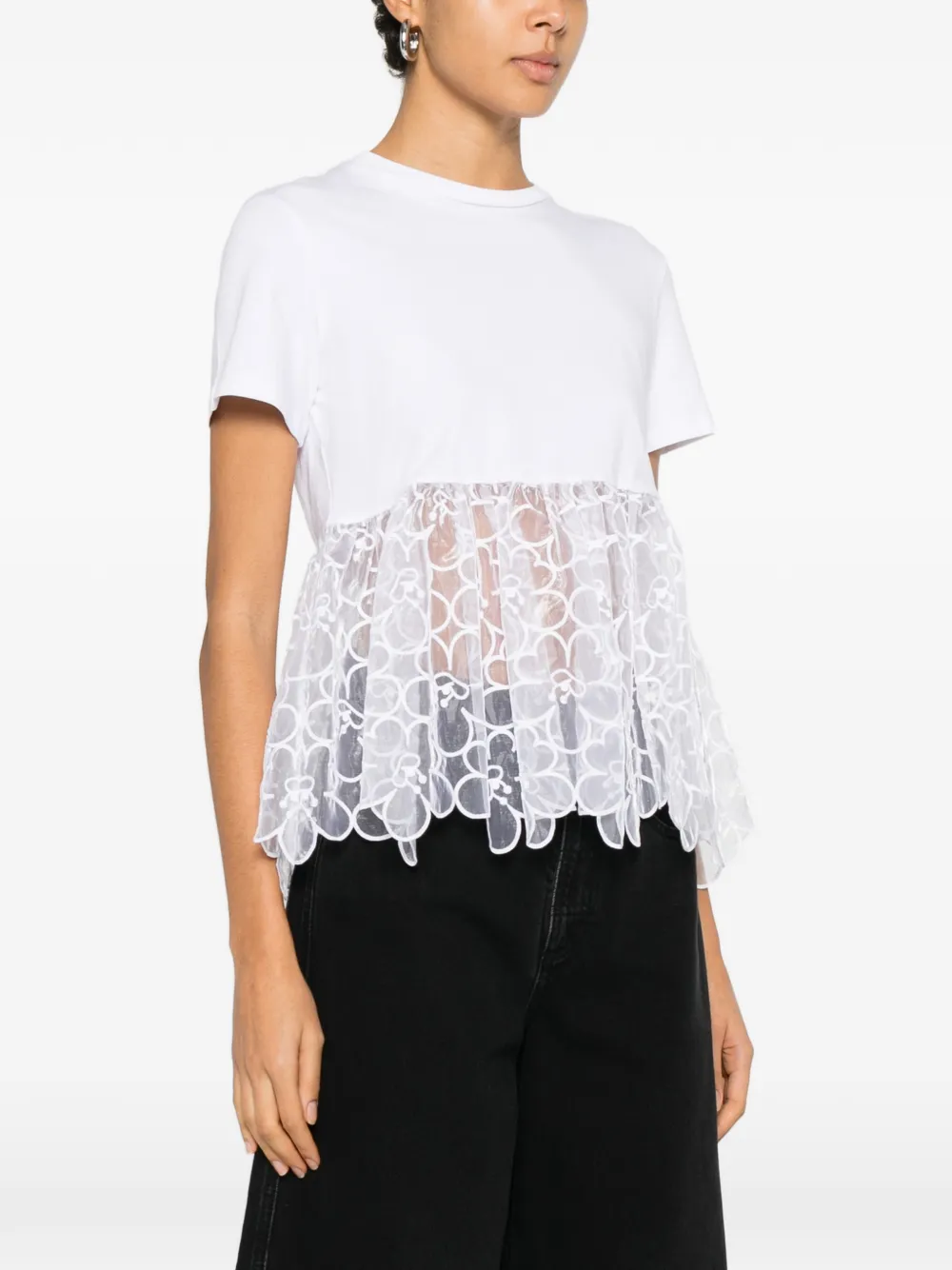 Cecilie Bahnsen T-shirt met kant Wit