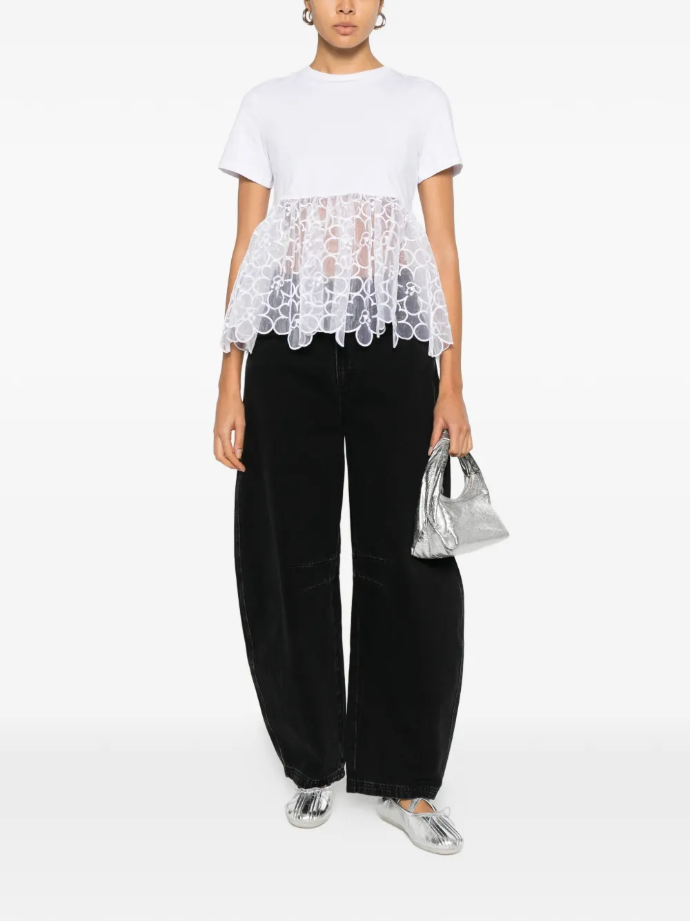 Cecilie Bahnsen T-shirt met kant Wit