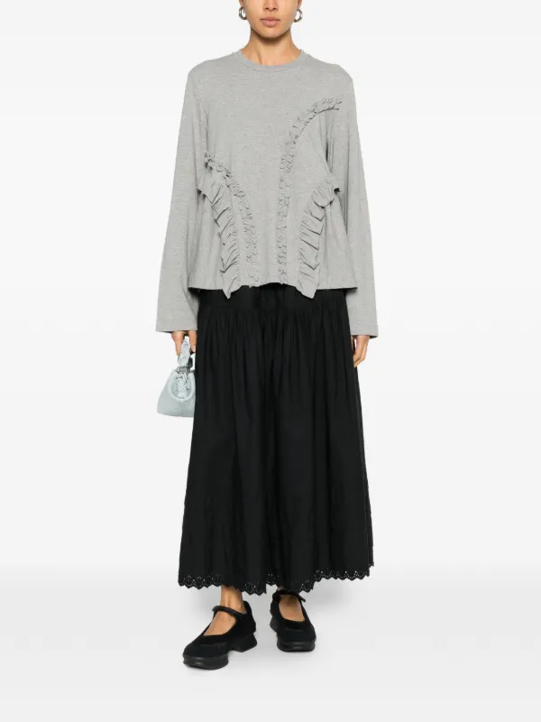 Cecilie Bahnsen ラッフル トップ | グレー | FARFETCH JP