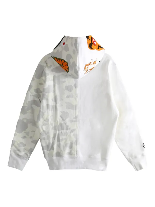 A BATHING APE® Camo Shark zip-up Hoodie | White | FARFETCH RO