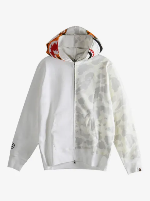 A BATHING APE® Moletom Camo Shark com capuz e zíper