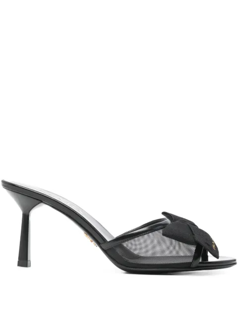 Prada bow mesh sandals
