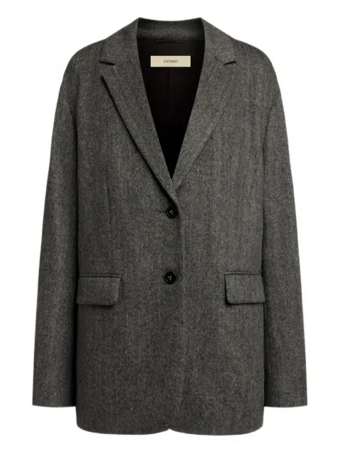 12 STOREEZ herringbone-pattern single-breasted blazer