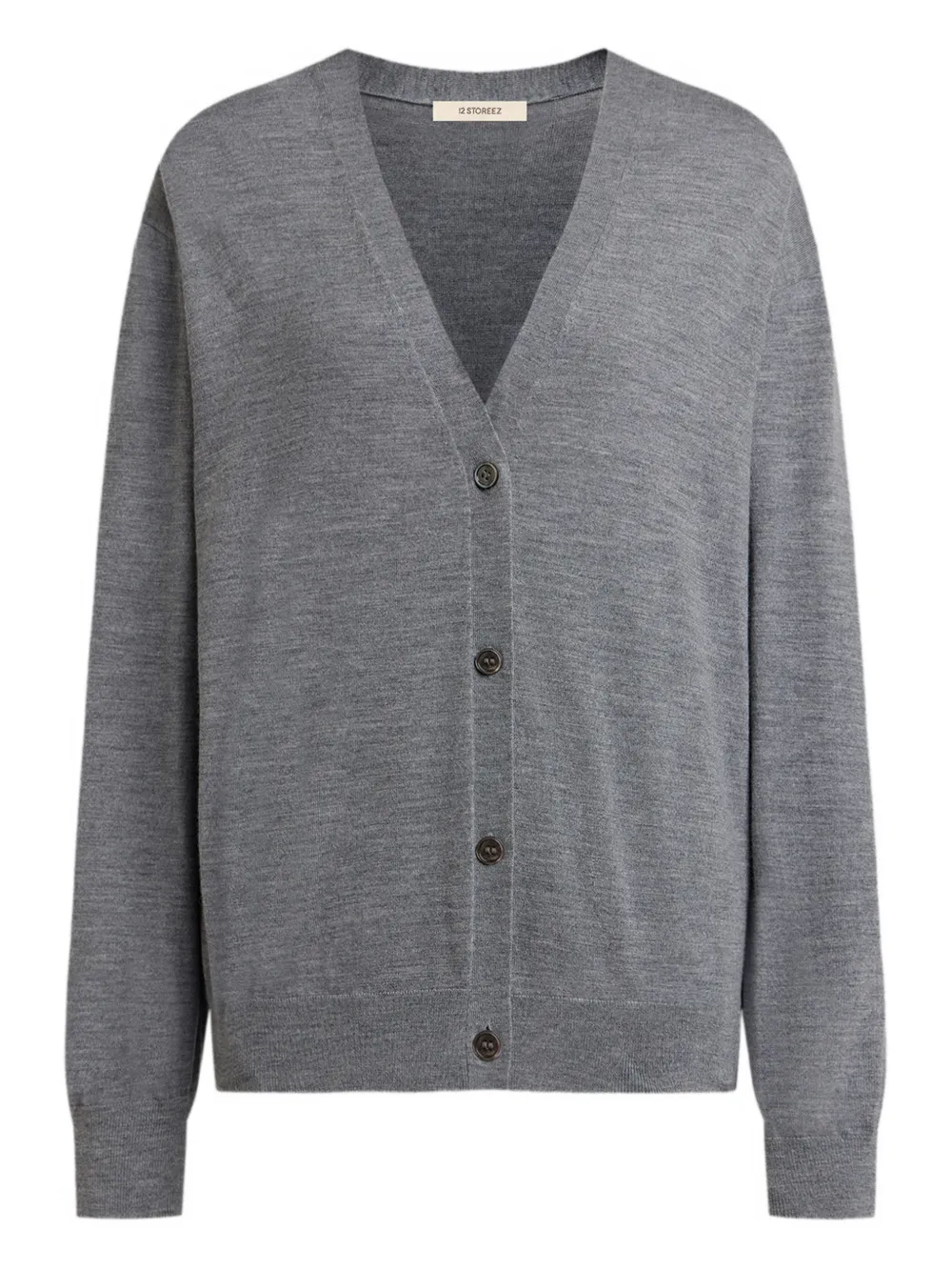 12 STOREEZ Cardigan con scollo a V - Grigio