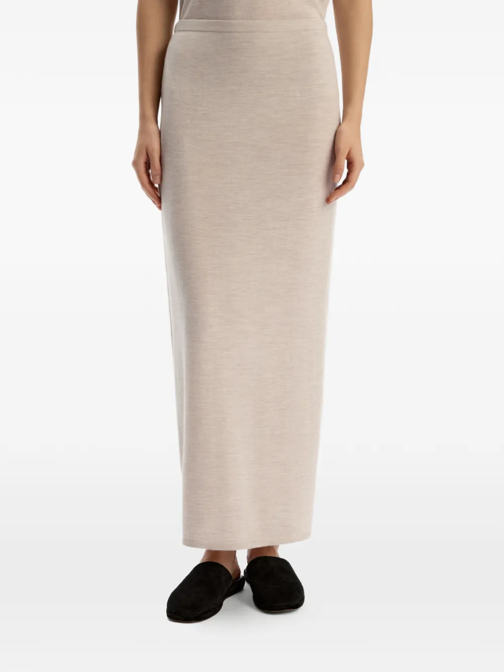 12 STOREEZ Gebreide rok met split Beige