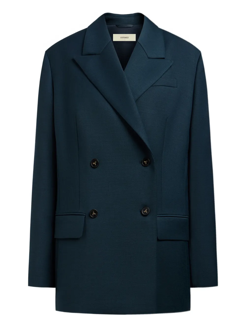 12 STOREEZ Doppelreihiges Sakko - Blau