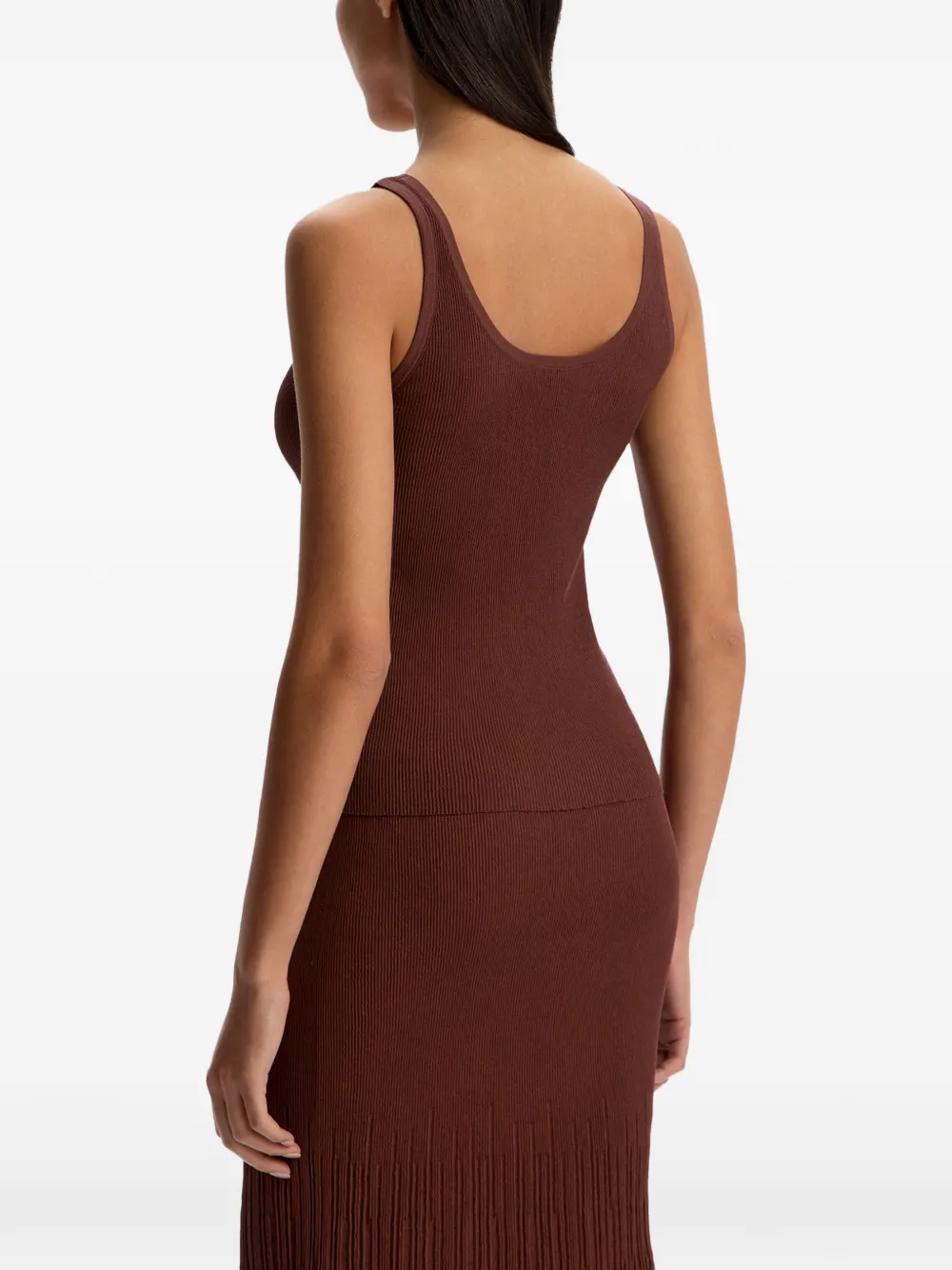 12 STOREEZ Ribgebreide tanktop Bruin