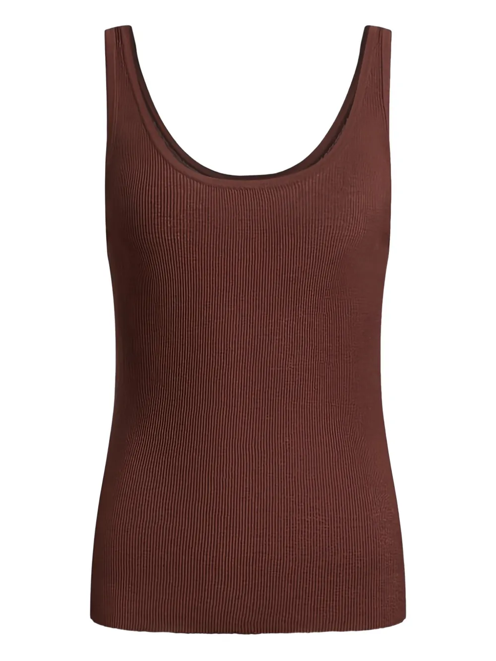 12 Storeez Ribbed-knit Tank Top In Brown