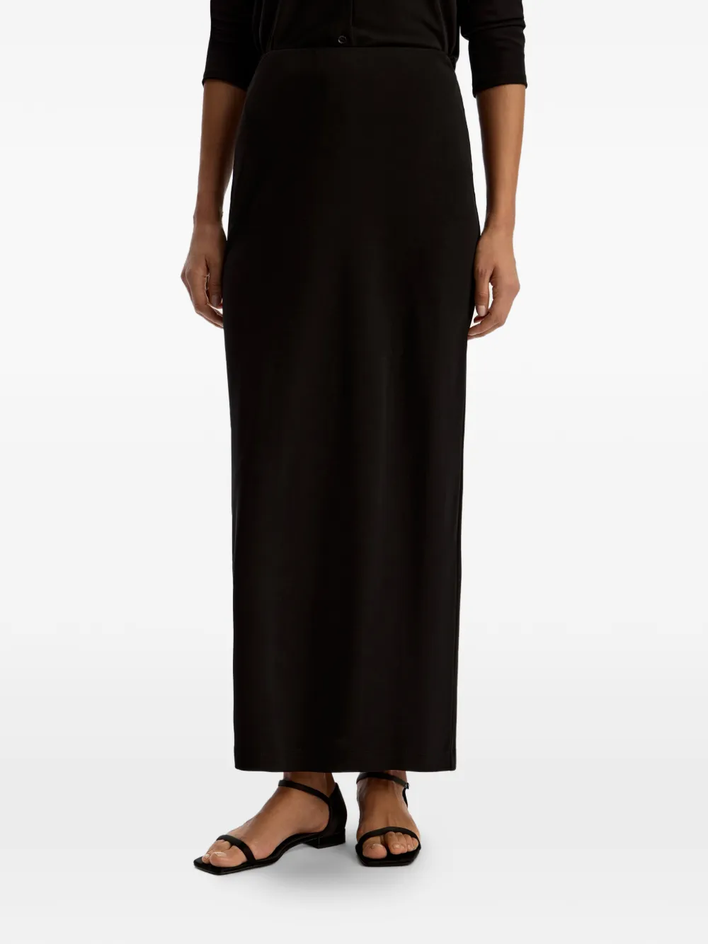 12 STOREEZ Maxi-rok met zijsplit Zwart