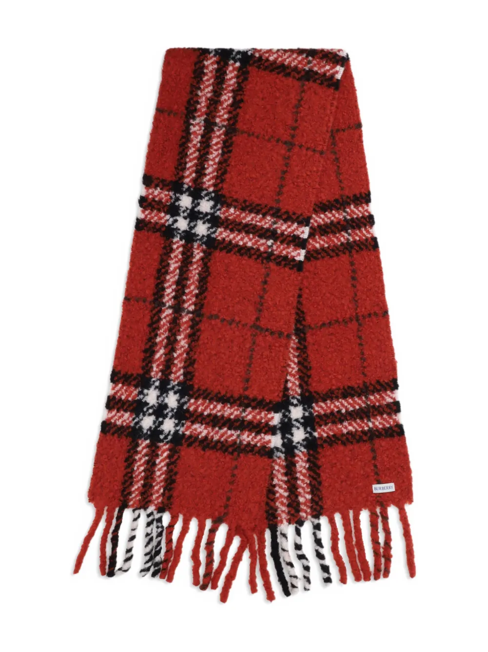 Burberry fringed checked scarf - Rot