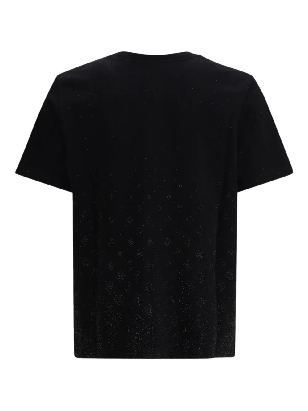 Casablanca T-shirt met kristallen monogram - Zwart