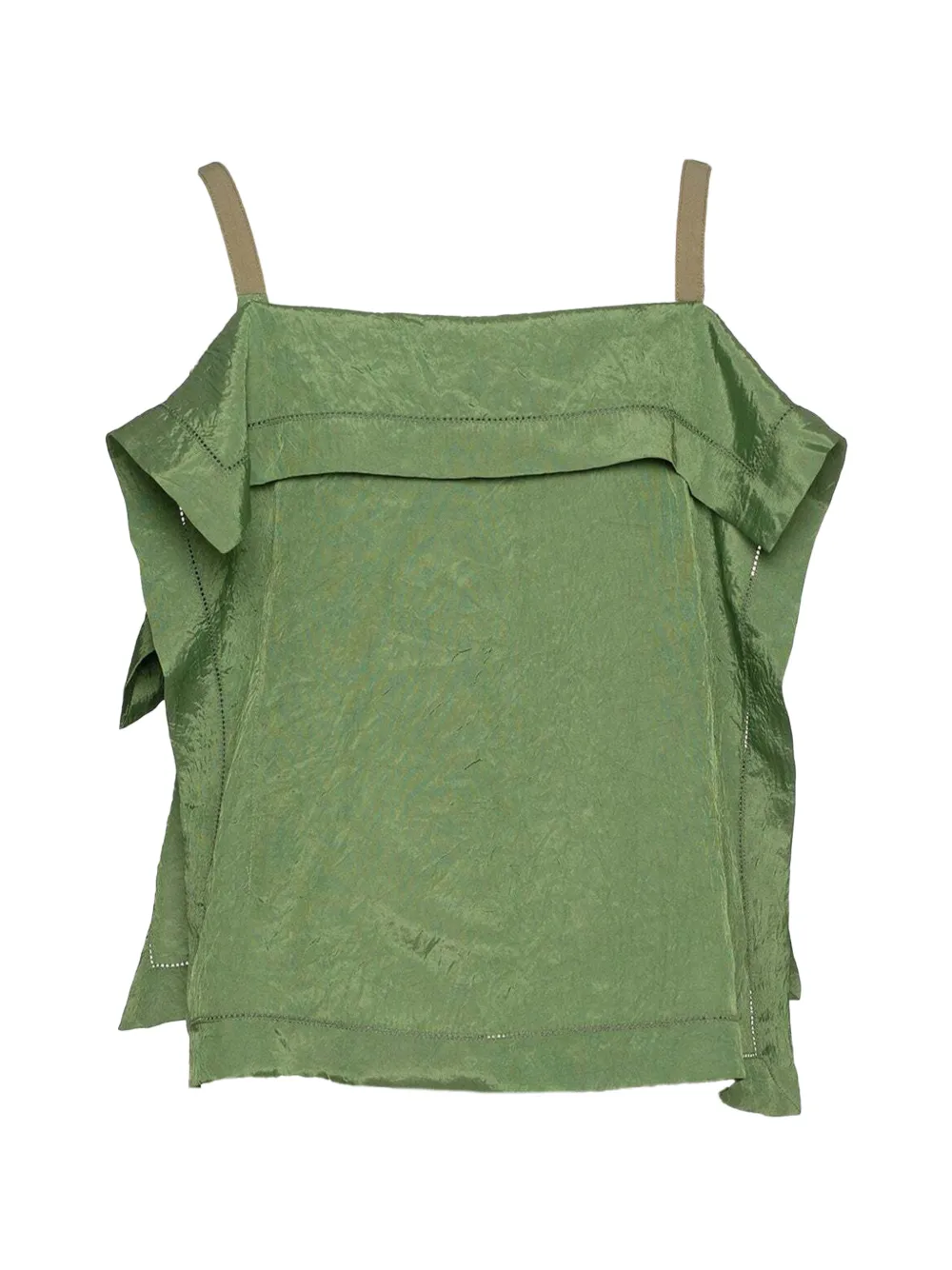 Muller Of Yoshiokubo Wrinkles ruffled top - Verde