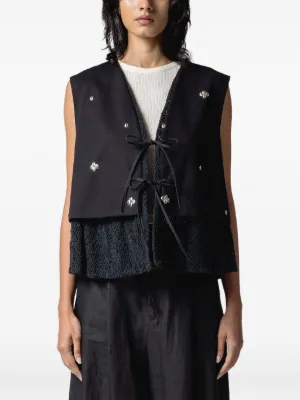 トップス muller of yoshiokubo L BEANS VEST Muller Of Yoshiokubo Metal Beans stud-embellished Layered Vest