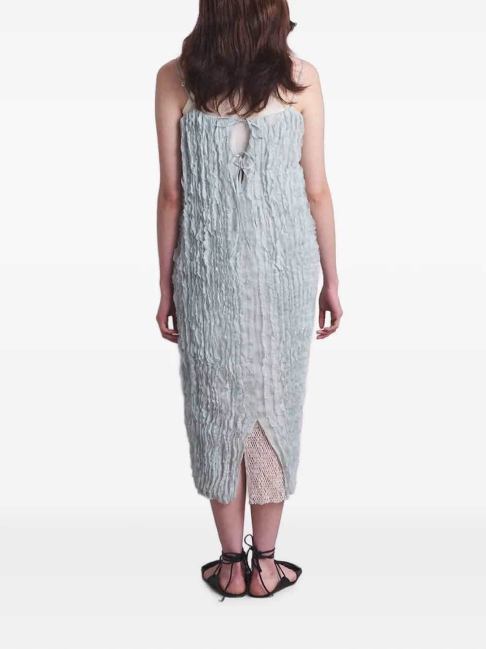 Muller Of Yoshiokubo Midi-jurk met gelaagde zoom en textuur Blauw