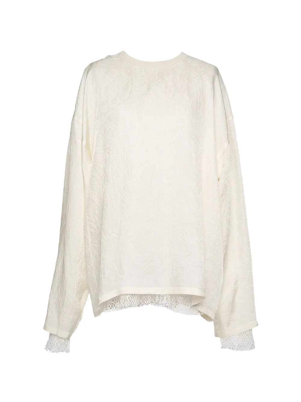 Muller Of Yoshiokubo spiderweb lace-trim long-sleeve top - Weiß