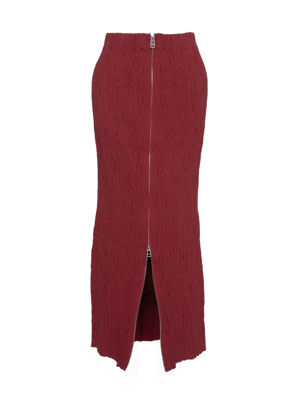 Muller Of Yoshiokubo crinkled zip-front midi skirt - Rot