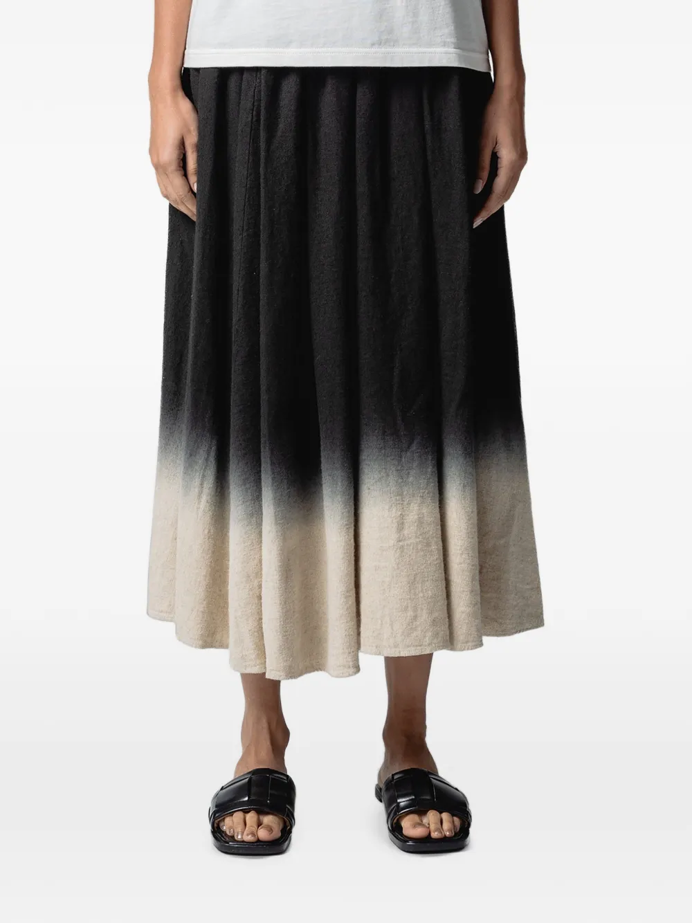 Muller Of Yoshiokubo ombre-effect midi skirt - Nero