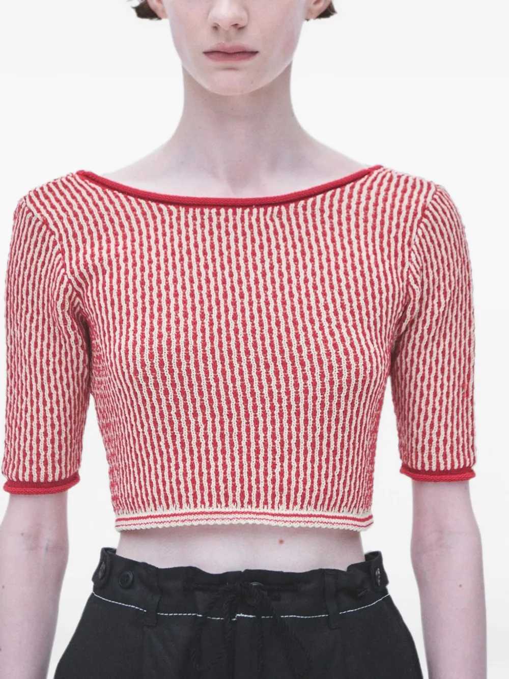 Muller Of Yoshiokubo Ripple vest met korte mouwen en veters Rood